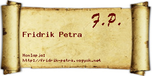 Fridrik Petra névjegykártya